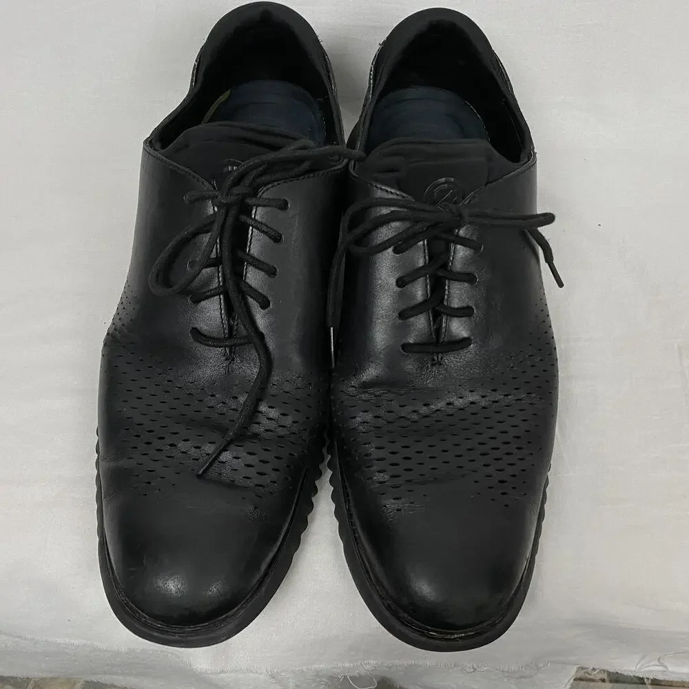 Cole Haan‎ 2.ZERØGRAND Laser Wingtip Oxford Shoes Mens 13 Black Leather C23832